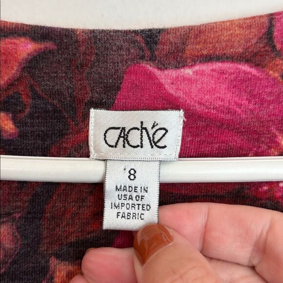 Vintage Cache wool blend jewel tone Fall Red and Purple women’s Dress size 8 EUC - Picture 5 of 10